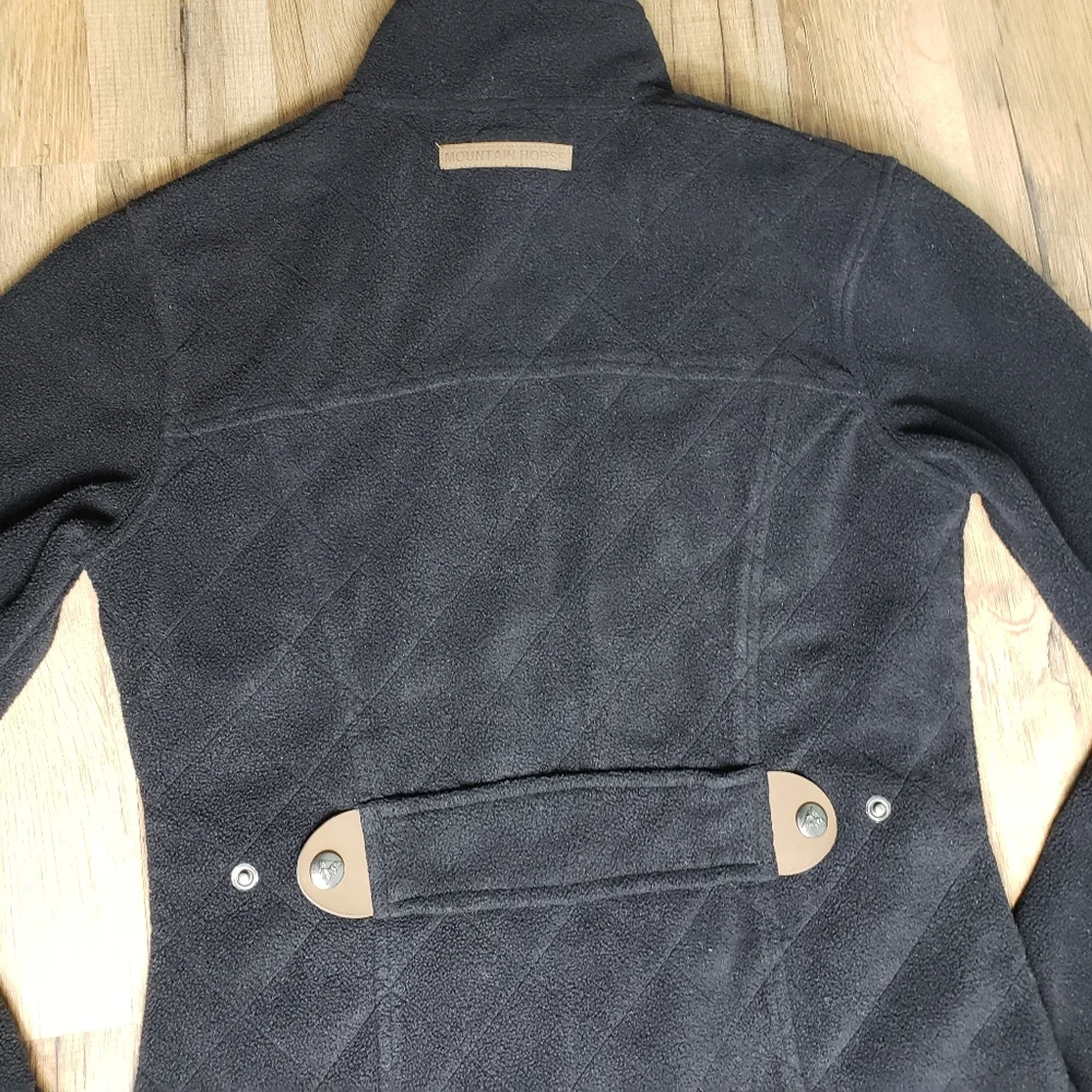 MOUNTAIN HORSE Fleece Quilted Black Zip Up Jacket "Crystal" Size Small - Picture 5 of 16